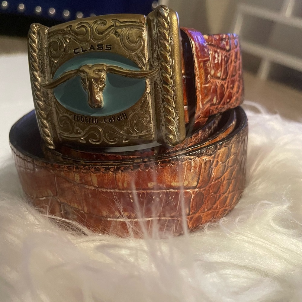 Roberto Cavalli Vintage Bull Head belt Buckle Two-tone
